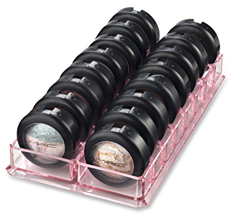 Acrylic Eyeshadow Organizer & Beauty Care Holder Provides 16 Space Storage | byAlegory (Pink Clear) Makeup Organizer