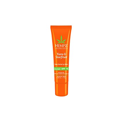 Hempz Yuzu & Starfruit Daily Herbal Lip Balm with SPF 15, 0.44 Ounce