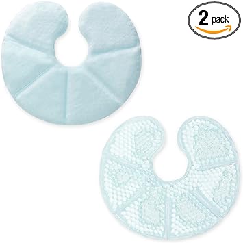 Navaris Set Coussinet Gel Allaitement - 2x Compresse Froide et Chaude pour Sein - Disque Lavable Réutilisable - Accessoire Maternité