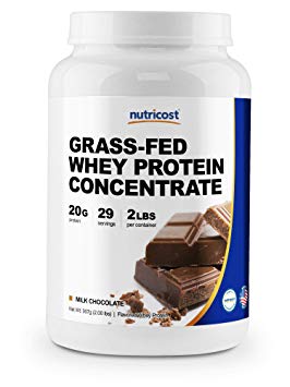 Nutricost Grass-Fed Whey Protein Concentrate (Chocolate) 2LBS - Undenatured, Non-GMO, Gluten Free, Natural Flavors