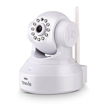 Smart Security Camera, Baby Monitor, TENVIS JPT3815W-HD 720P (2016 Upgraded) H.264 Megapixel P2P Wireless Surveillance IP/Network Security Camera, Night Vision, White