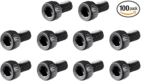 uxcell M3 x 6mm Alloy Steel Hex Bolt Socket Head Cap Screws Black 100 Pcs