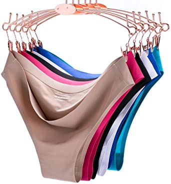 COSOMALL 6 Pack Women's Invisible Seamless Bikini Underwear Half Back Coverage Panties