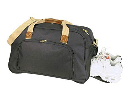 20" Club Sport Duffle Bag with Shoe Storage in Black Gym Duffel Bag