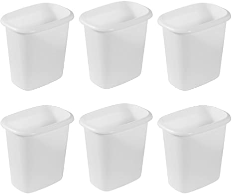 Rubbermaid 6 Quart Bedroom, Bathroom, and Office Wastebasket Trash Can (6 Pack)