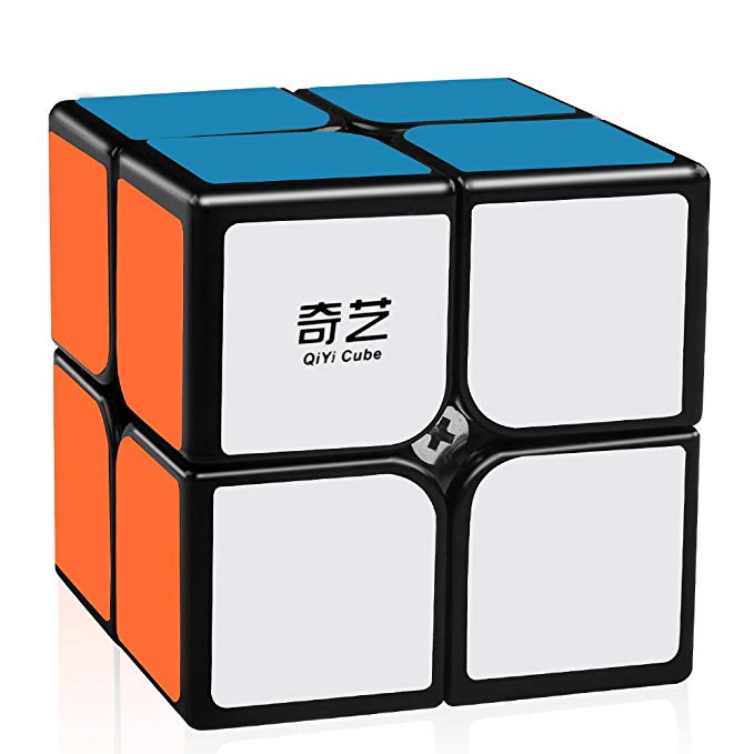 D-FantiX Qiyi Qidi 2x2 Speed Cube, Magic Cube 2x2x2 Puzzle Toys for Kids (Black)