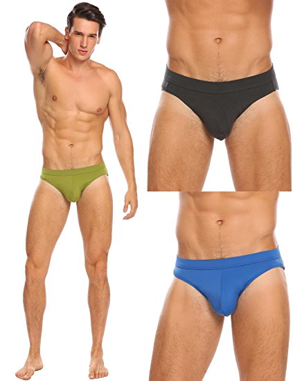 L'amore Underwear For Mens Pack Low Rise Bikini Brief Sexy Bulge 3-Pack