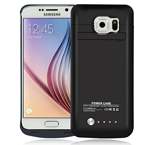 Galaxy S6 Battery Case,TQTHL Ultra Slim Extended Portable Charger for Samsung Galaxy S6 4200mAh Capacity Juice Pack Rechargeable Protective Case (Black)