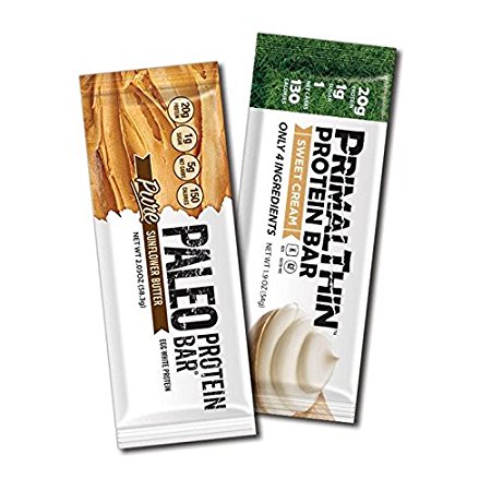 Paleo & Primal Protein Bars 12 Bars w/ 20g Organic Protein Whey & Egg White (4 Ingredients) (Low Carb & Gluten Free)