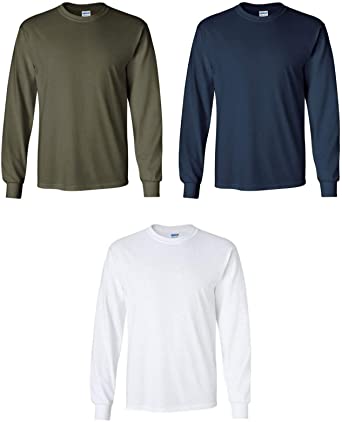 Gildan Men's Ultra Cotton Adult Long Sleeve T-Shirt, 2-Pack