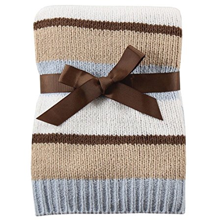 Hudson Baby Striped Chenille Blanket, Blue