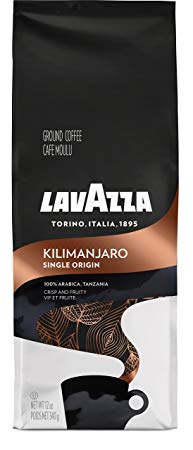 Lavazza Single Origin Kilimanjaro Ground Coffee Blend, Medium Roast, 12-Ounce Bag