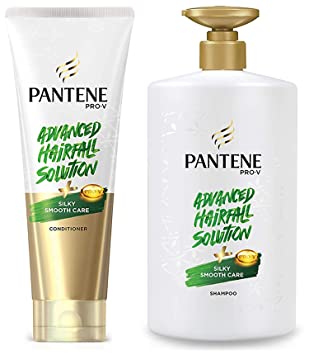 Pantene Advanced Hair Fall Solution Silky Smooth Care Conditioner, 180 ml & Pantene Advanced Hair Fall Solution Silky Smooth Care Shampoo, 1 L