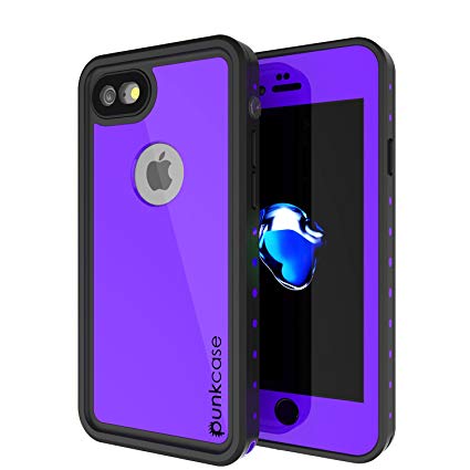 iPhone 8 Waterproof Case, Punkcase [StudStar Series] [Slim Fit] [IP68 Certified] [Shockproof] [Dirtproof] [Snowproof] Universal Armor Cover for Apple iPhone 7 & 8 [Purple]