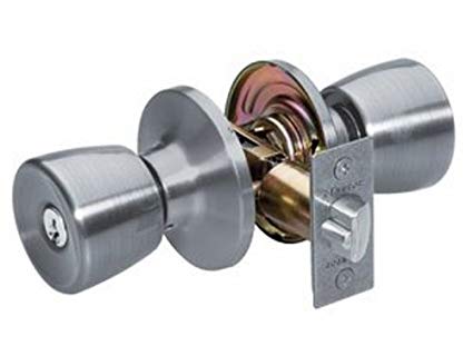 Master Lock TUO0115T Tulip Keyed Entry Door Knob, Satin Nickel, 2-Pack