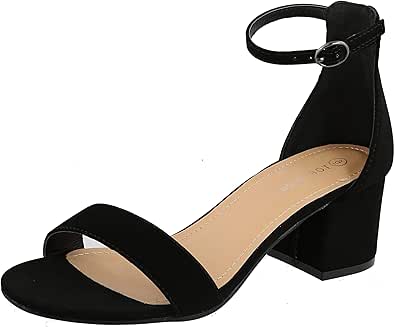 TOP Moda Darcie-1 Women's Fashion Ankle Strap Chunky Low Heel Dress Sandal Shoes