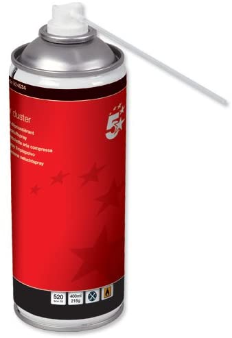 5 Star Air Duster Can HFC Free Compressed Gas Flammable 400ml (Pack of 4)