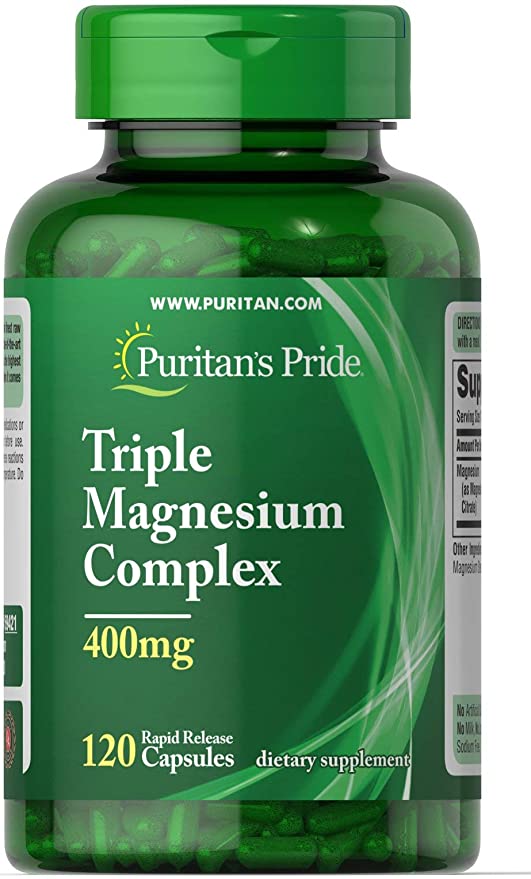 Puritan Pride Triple Magnesium Complex 400 MG, 120 Capsules