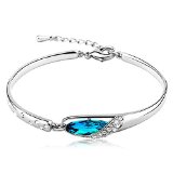 1 X New Fashion Jewelry Womens 925 Sterling Silver Crystal Bracelet Bangle Best Gift
