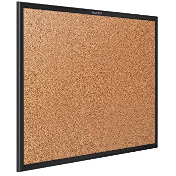 Quartet Corkboard, Framed Bulletin Board, 5  x 3 feet, Cork Board, Black Frame (2305B)