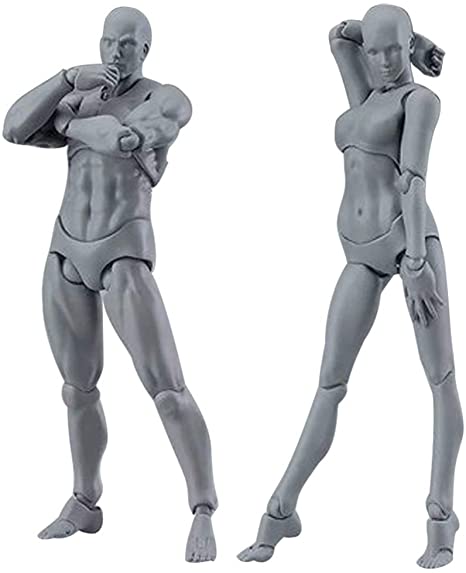 Lishiny 2.0 Action Figure Male Model, Light Body Chan & Kun PVC Movebale Action Figure Model for SHF Version 2.0 Gifts (Grey)