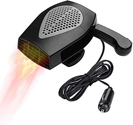 Car Heater, Portable Auto Electronic Heater Fan Fast Heating Defrost 12V 150W Car Defrost Defogger, Plug Adjustable Thermostat in Cigarette Lighter, 2 in 1 Heating/Cooling Function 3-Outlet (Black)