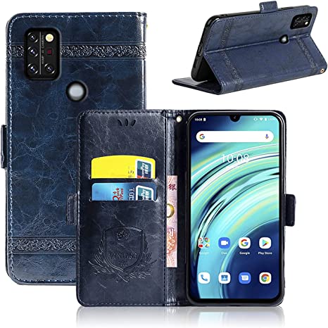 DAMONDY for Sense TW-102 Case,Sense TW102 Wallet Case for Women Men, Embossed Flowers PU Leather Magnetic Flip Cover Stand Card Holders Wallet Purse Case for Sense TW102 -Blue