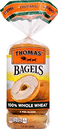 Thomas', 100% Whole Wheat Bagels, 6 ct, 20 oz