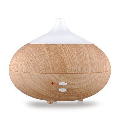 VicTsing® 280ML Electric Aroma Diffuser Humidifier Essential Oil Diffuser Ultrasonic Humidifier Air Mist Aromatherapy Purifier with LED Color Changing Mood Light (Light Wood Grain)