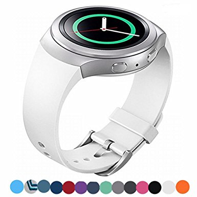 Lakvom Silicone Sport Style Watch Band for Samsung Gear S2 - White