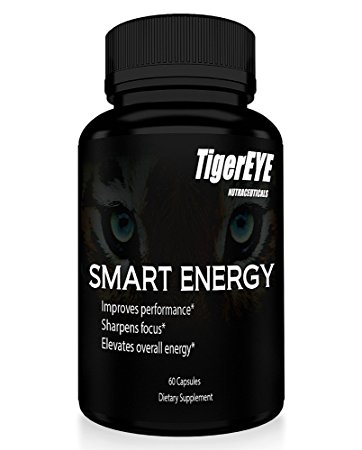 SMART ENERGY: NEW Caffeine with L-Theanine for Powerful Energy, Focus & Clarity- #1 Ranked Cognitive Performance Stack- Proven No Crash or Jitters - All Natural - Caffeine 100mg, L-Theanine 200mg