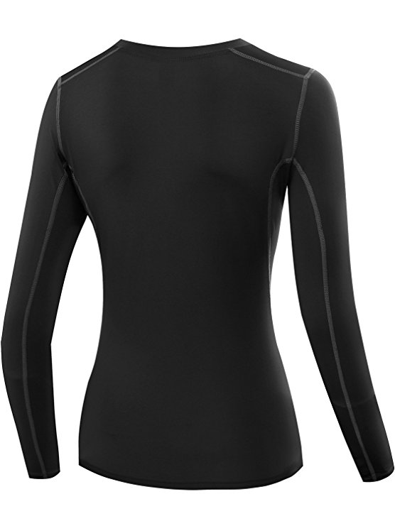 Women's Dry Fit Athletic Compression Long Sleeve T Shirt