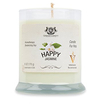 Jasmine Aromatherapy Deodorizing Soy Candle For Pets, Candles Scented, Pet Odor Eliminator & Animal Lover Gift - 6 OZ (170 g)