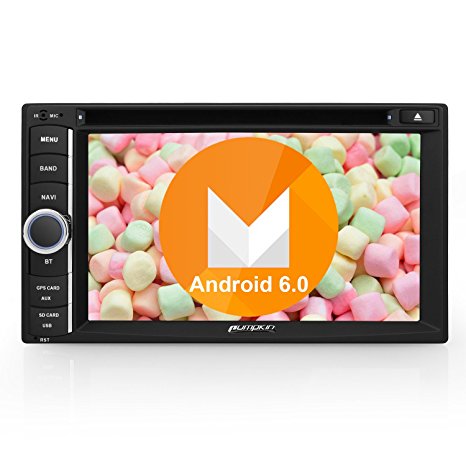 Pumpkin Android 6.0 Marshmallow Car Radio Multi-touch Screen Quad Core Double Din In Dash GPS Navigation DVD CD Player Bluetooth Stereo USB SD 3G WIFI OBD2 CAM-IN Phone Mirroring 1080P DAB