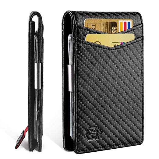 Money Clip Slim Wallet-Minimalist Bifold Front Pocket Wallet for Men,Card Holder Effective RFID Blocking