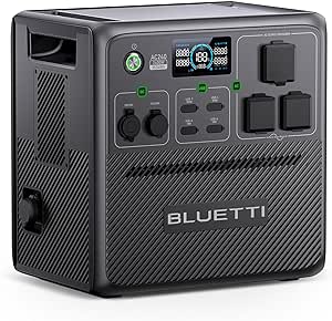 BLUETTI Solar Generator AC240, 1536Wh/2400W Solar Generator, Expandable to 10136Wh, IP65 Water Resistant LiFePO4 Battery Backup, 0-80% in 45 Min., Emergency Power for Camping, Home Use, RV Life