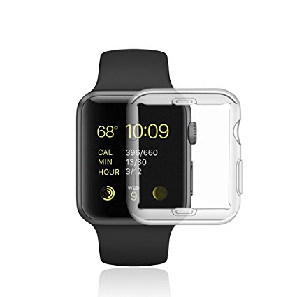 Apple Watch series 3 Case, Auideas iwatch 3 screen protector tpu all-around 0.3mm ultra-thin bumper cover for 2017 Apple Watch series 3 42mm