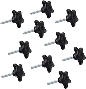 POWERTEC QNB3010-P2 5-Star Stud Knob, 1/4"-20, 2" Long, 10 PK