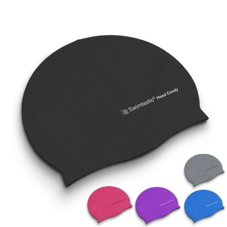 Swimtastic Silicone Swim Cap for Kids & Adults