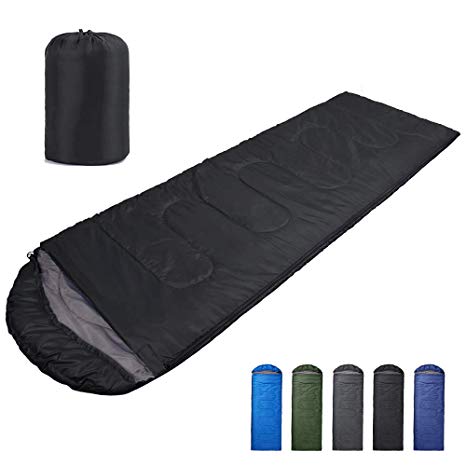 CANWAY Sleeping Bag with Compression Sack Lightweight and Convenient for Warm & Cold Weather Comfort for 3 Seasons Camping/Traveling/Hiking/Backpacking Adults & Kids