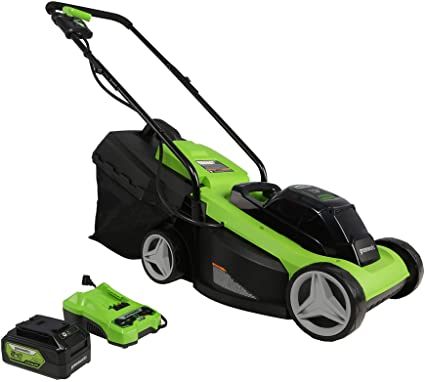 Greenworks 24V 13" Lawn Mower, 4Ah USB Battery and Charger Included MO24B410