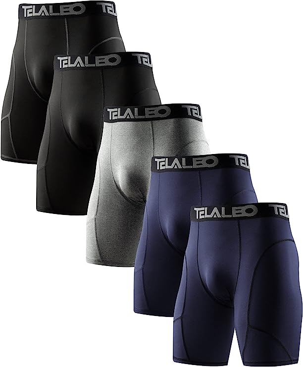 TELALEO Men's Long Compression Shorts Cool Dry Sports Tights