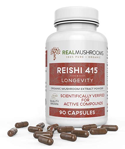 Organic Reishi Mushroom Extract by Real Mushrooms - 90 Capsules - Ganoderma Lucidum/Ling Zhi - Immune Booster