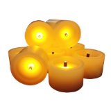 Stunning Flameless Candles  with a Build in Timer Faux Black Wick -Set of 6 Battery Powered- Romantic Ivory Votive Candles - Fake Candles - For Weddings Funerals Great Gift