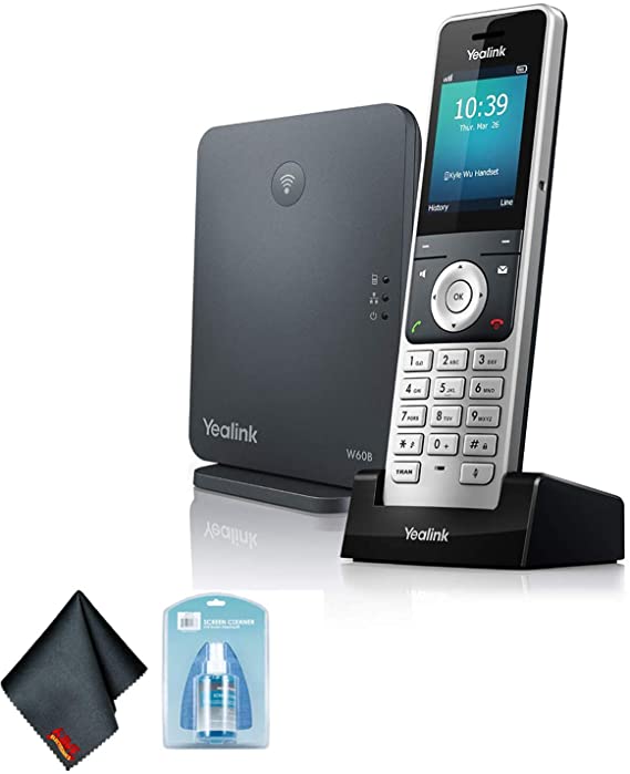 New Yealink W60P Wireless DECT IP Cordless Office Phone (Yealink W60P Base and 1 handset)