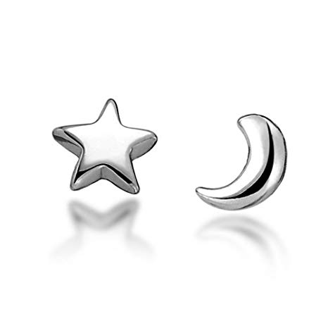 Acxico Moonlight Express Moon and Stars Stud Earrings