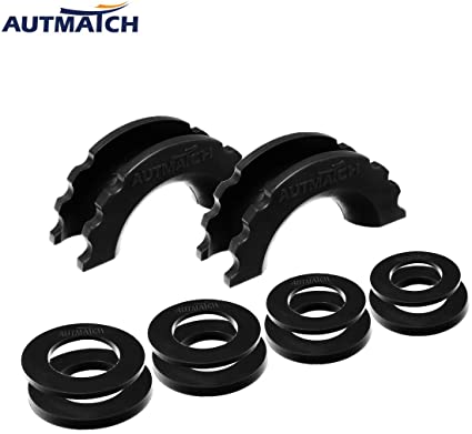 AUTMATCH Pack of 2 D-Ring Shackle Isolators Washers Kit 2 Rubber Shackle Isolators and 8 Washers Fits 3/4 Inch Shackle Gear Design Rattling Protection Shackle Cover Black