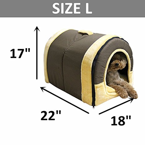 DK Cozy 2-in-1 Pet house and Sofa Non-Slip Dog Cat Igloo Beds 3-Size