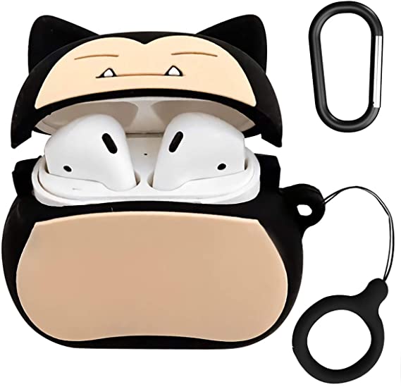 Airpods Case， Cute Cartoon Airpods Cover，Cool Fun Kawaii Fashion Funny Soft Silicone Rechargeable Headphone case for Apple AirPods 1st/2nd