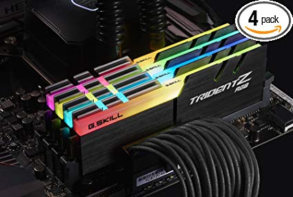 64GB G.Skill DDR4 TridentZ RGB 3200Mhz PC4-25600 CL14 1.35V Quad Channel Kit (4x16GB) for Intel Z270